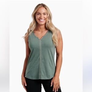 ☀️EUC KÜHL Women's Shay Embroidered Tank Top *Evergreen* - Size Medium